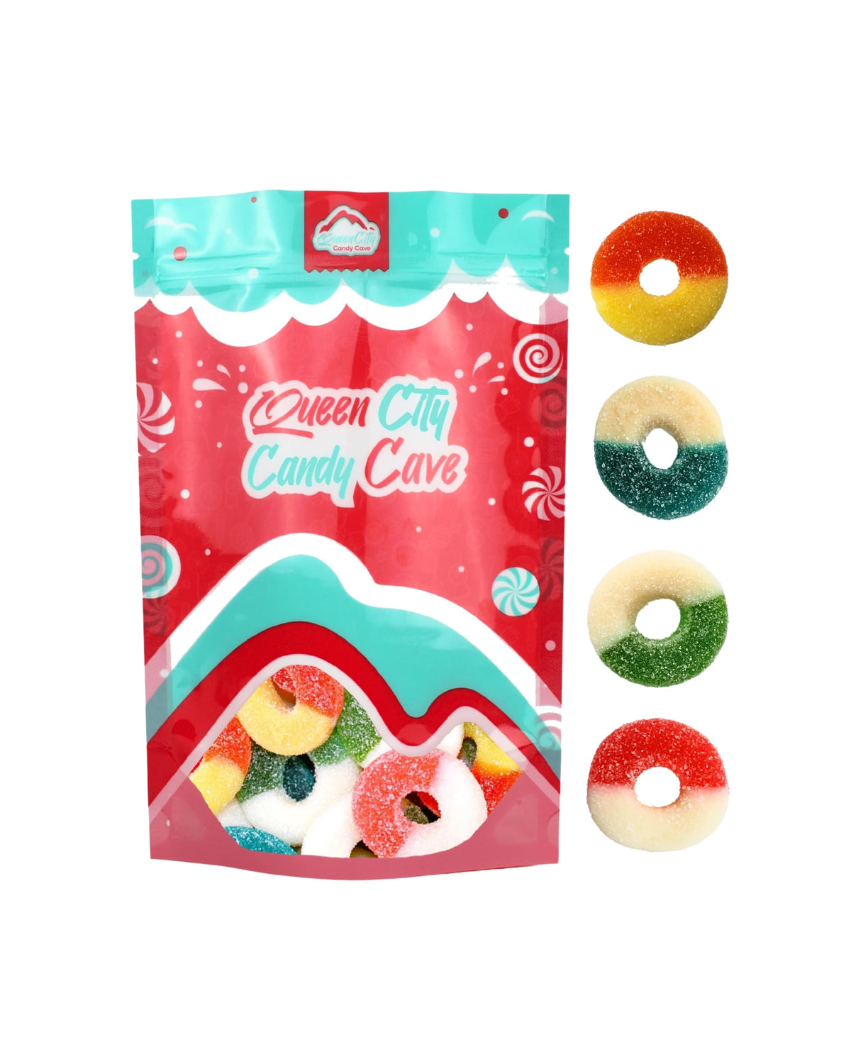 Queen City Candy Cave blue raspberry gummy rings for celebrations