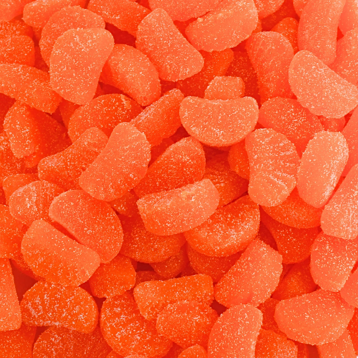 Queen City Candy Cave bright orange slices in a resealable bag for fresh snack convenience.
