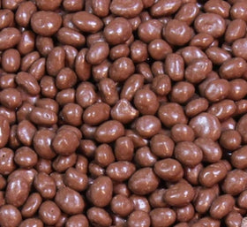 Queen City Candy Cave bulk milk chocolate raisins in bag for easy snacking.