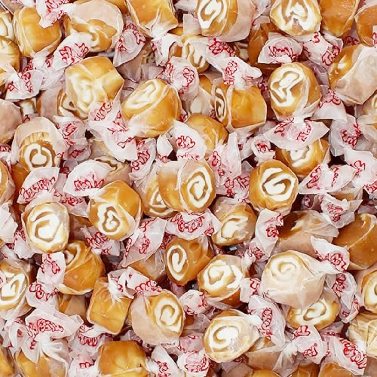 Queen City Candy Cave creamy caramel swirl taffy in bulk packaging for sharing