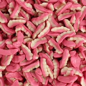 Queen City Candy Cave Fruity Edible Gummy Teeth close up for Halloween decor and snacking