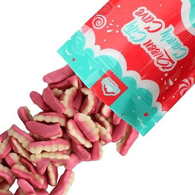 Queen City Candy Cave Fruity Edible Gummy Teeth packaged in a ready to share treat