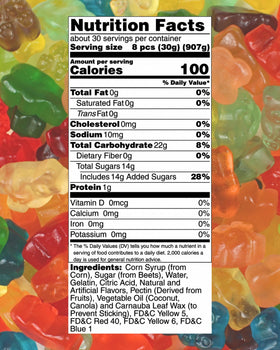 Queen City Candy Cave gourmet gummy bears close-up showing vibrant flavors