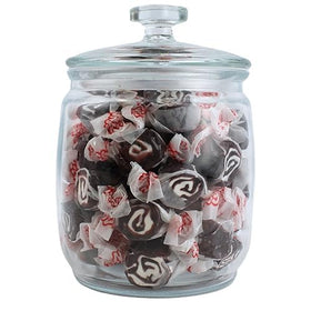 Queen City Candy Cave Halloween goody bags with black licorice swirl taffy.