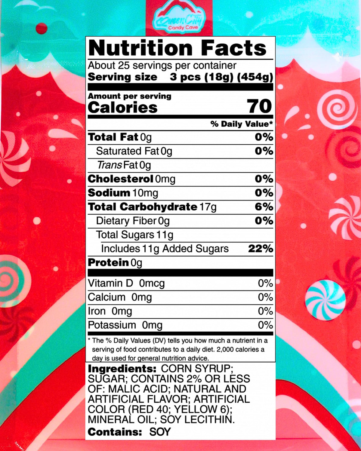 QUEEN CITY CANDY CAVE Watermelon Jolly Rancher individually wrapped for portable snacking.