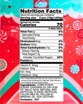 QUEEN CITY CANDY CAVE Watermelon Jolly Rancher individually wrapped for portable snacking.