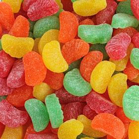 Queen City Candy Cave jelly fruit slices cherry, a colorful snack for parties.
