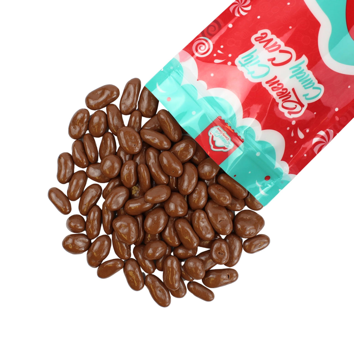 Queen City Candy Cave milk chocolate raisins close-up - creamy coating