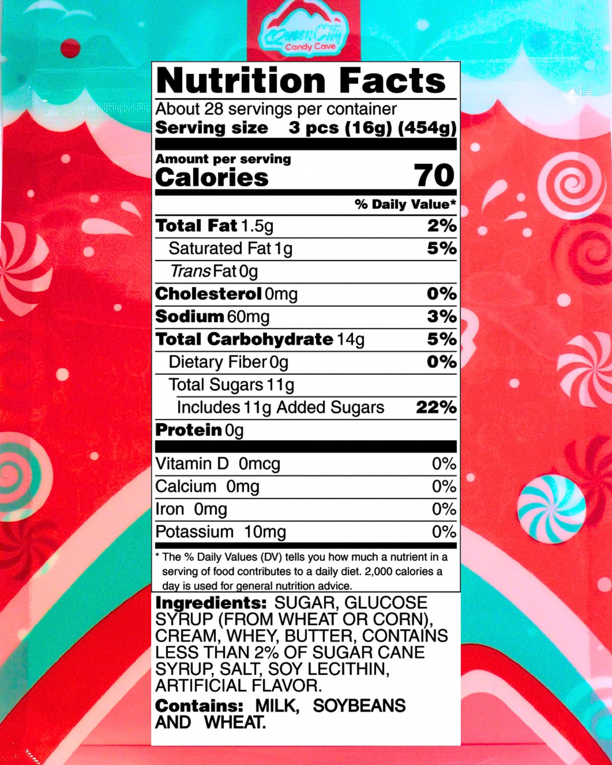Queen City Candy Cave on-the-go snack with creamy caramel flavor in a durable bulk pack