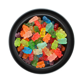 Queen City Candy Cave party snack bowl with gummy bears ready for sharing