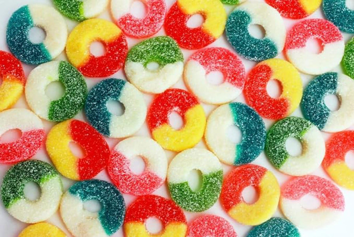 Queen City Candy Cave party snack ideas with assorted gummies