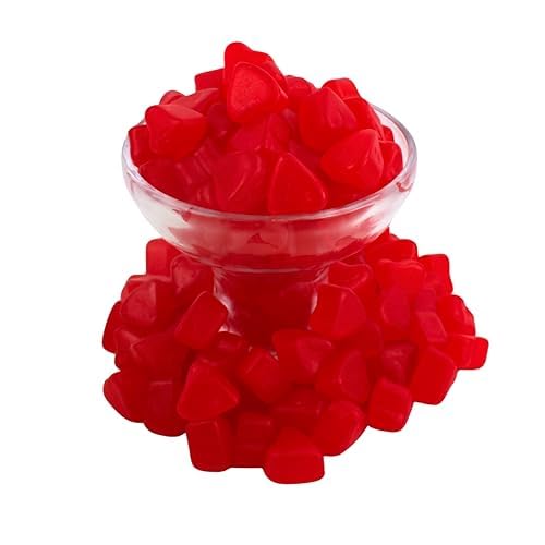 QUEEN CITY CANDY CAVE Red cherry gummy hearts with bold flavor for celebrations.