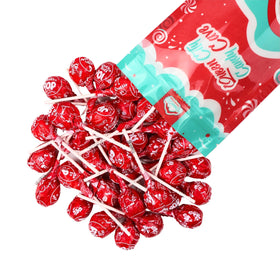 QUEEN CITY CANDY CAVE red cherry lollipops bulk pack for celebrations