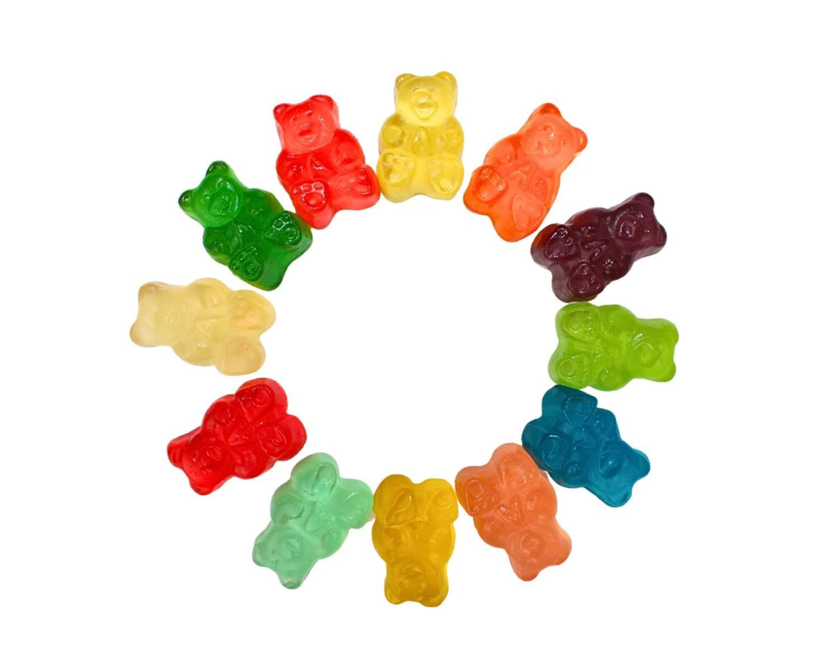 Queen City Candy Cave fruity gummy bears in a reusable serving dish