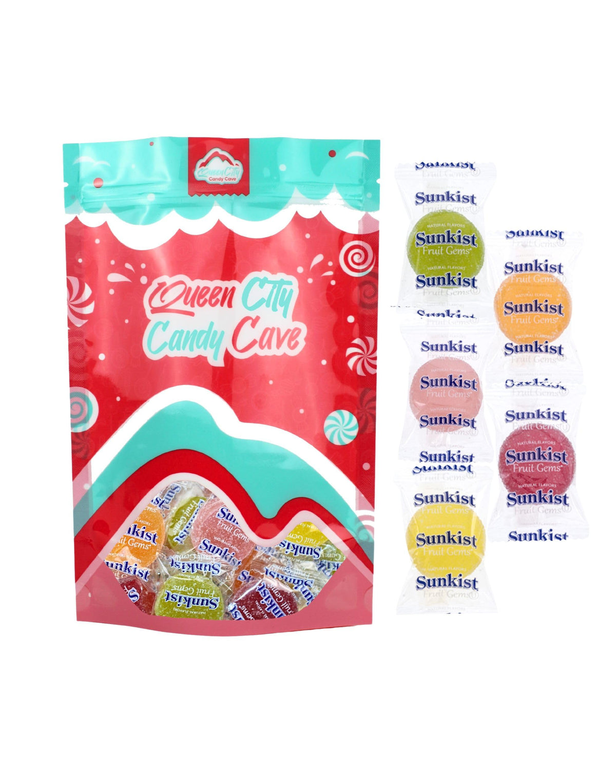 Queen City Candy Cave sugar-dusted soft gels with a glossy fruit texture