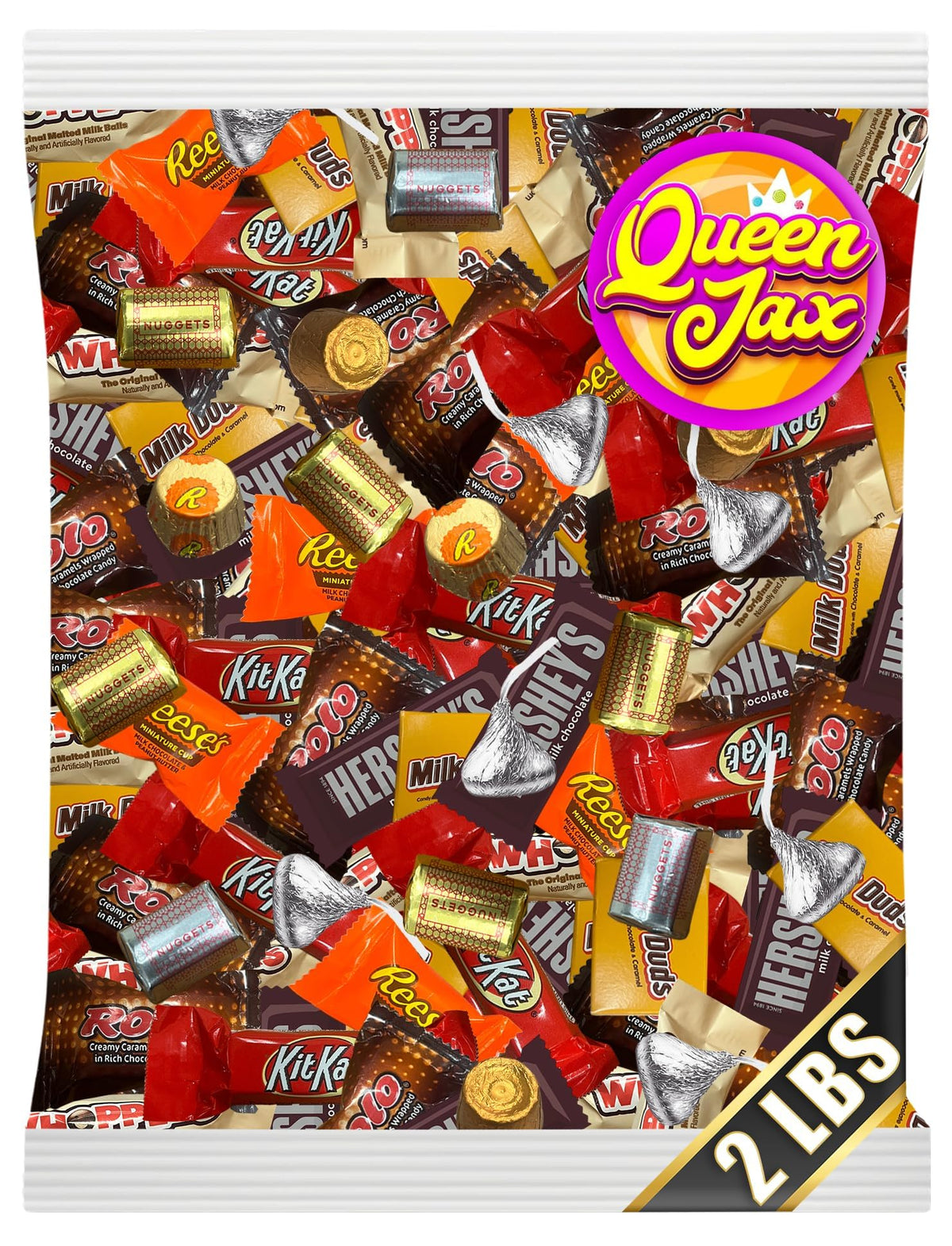Queen Jax assorted chocolate bulk bag, ideal for gifting and sharing.