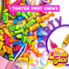 QUEEN JAX Fruit Chews 5-pound bulk bag ideal for stocking a candy bowl.