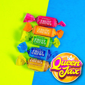 QUEEN JAX Fruit Chews individually wrapped for freshness and on-the-go snacking.