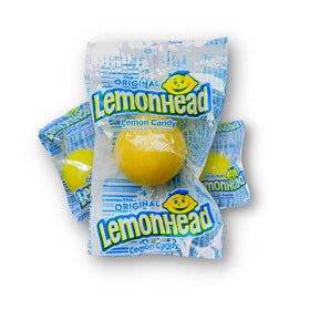 QUEEN JAX Lemonheads bulk packaging with resealable bag for easy snacking.