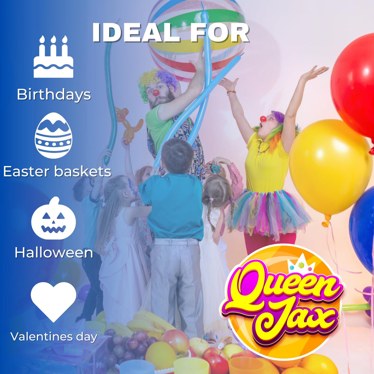 QUEEN JAX Lemonheads candy bowl display with colorful rounds.