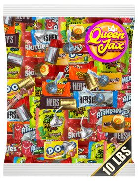 QUEEN JAX chocolate variety pack in a 10 lb bulk bag for gatherings.