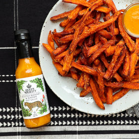 Queen Majesty Scotch Bonnet & Ginger sauce, bright golden hue