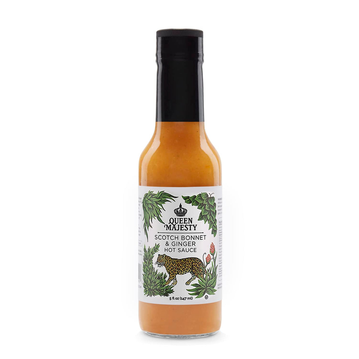 Queen Majesty Scotch Bonnet & Ginger bottle front view, vibrant flavor for meals