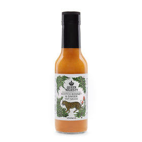 Queen Majesty Scotch Bonnet & Ginger bottle front view, vibrant flavor for meals