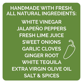 Gift-ready Queen Majesty Jalapeño Tequila and Lime hot sauce packaging.