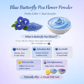 Queen Omi color-changing tea with citrus showing blue-to-violet shift.