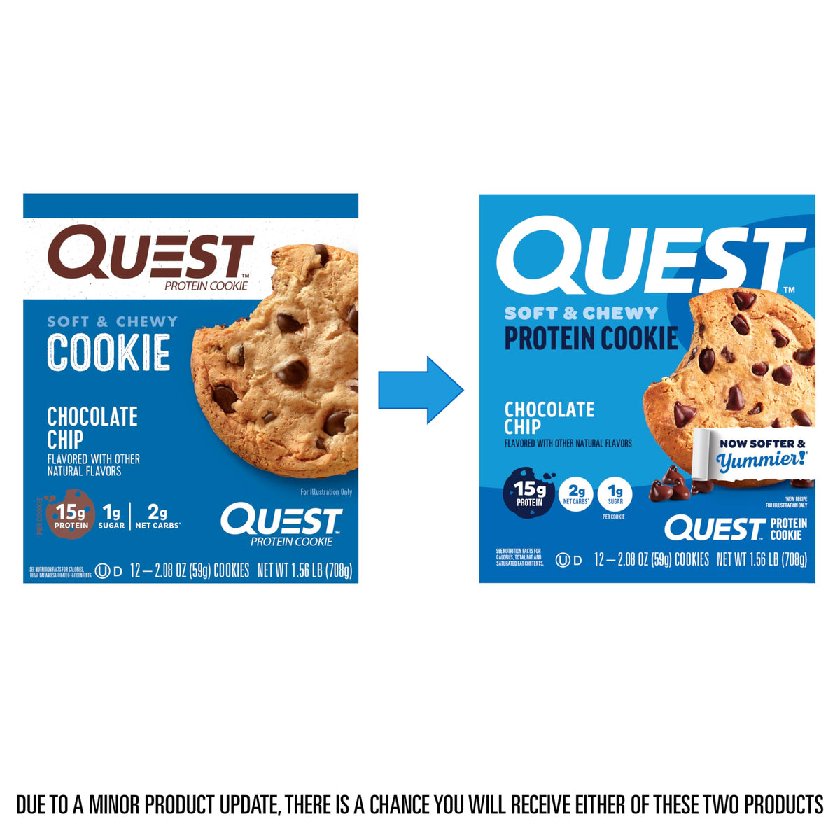 Quest Chocolate Chip Protein Cookie soft bite close-up emphasizes chewy texture.