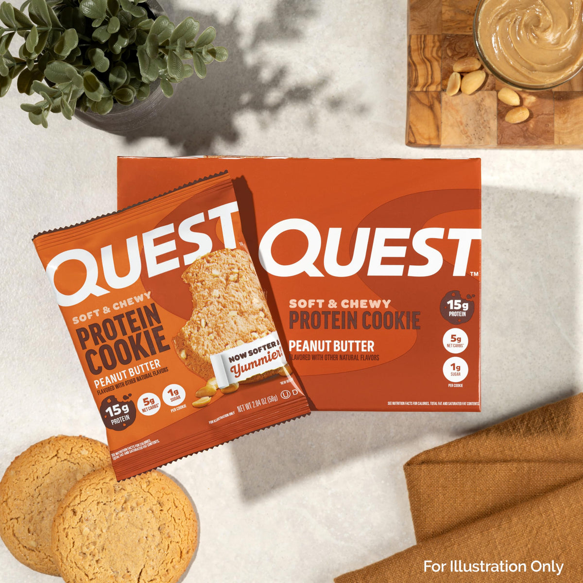 Quest Peanut Butter Protein Cookie desk snack for quick protein boost