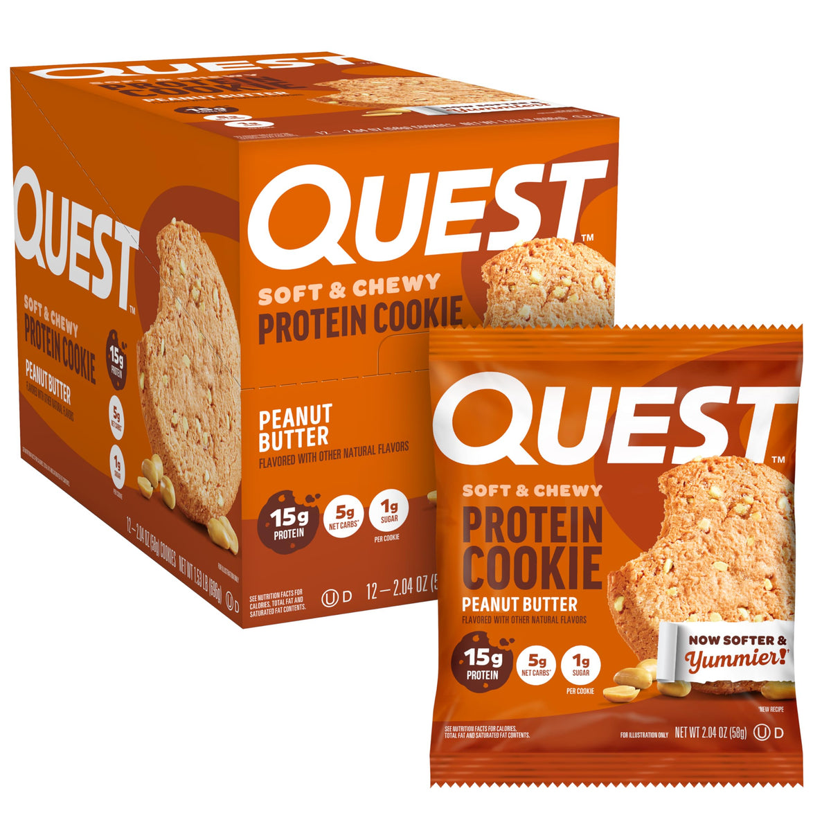 Quest Peanut Butter Protein Cookie soft bite highlighting indulgent texture for satisfying snack