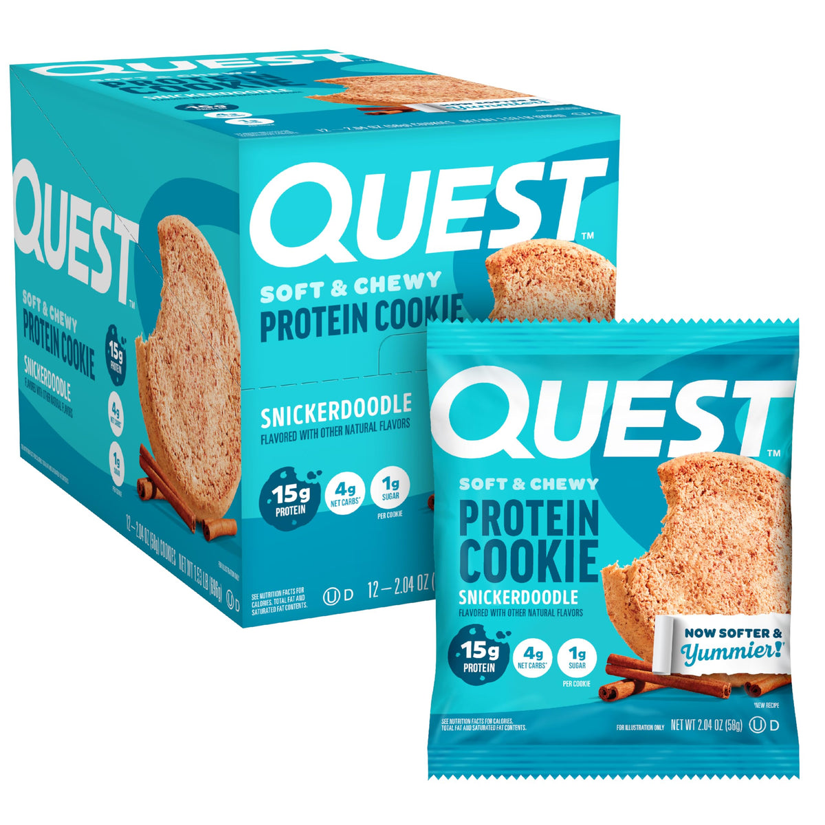 Quest Snickerdoodle protein cookie package highlights keto-friendly snack option