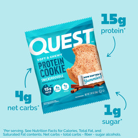 Close-up of Quest Snickerdoodle cookie texture and cinnamon-sugar aroma
