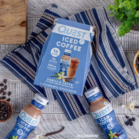 Quest Vanilla Latte iced coffee caffeine boost for an afternoon pick-me-up