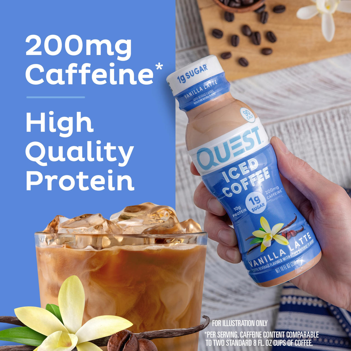 Quest Vanilla Latte iced coffee four-pack is convenient for sharing and stocking