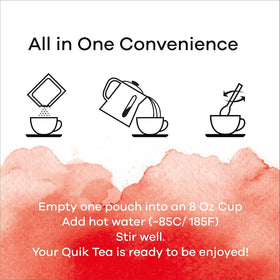 Quik Tea cup-steaming-chai captures hot, cozy moments ready in minutes.