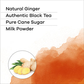 Quik Tea Ginger Chai Latte kitchen scene; gluten-free and kosher friendly convenience.