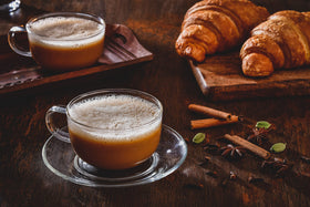 Quik Tea Ginger Chai Latte tea bags display; versatile option any time.