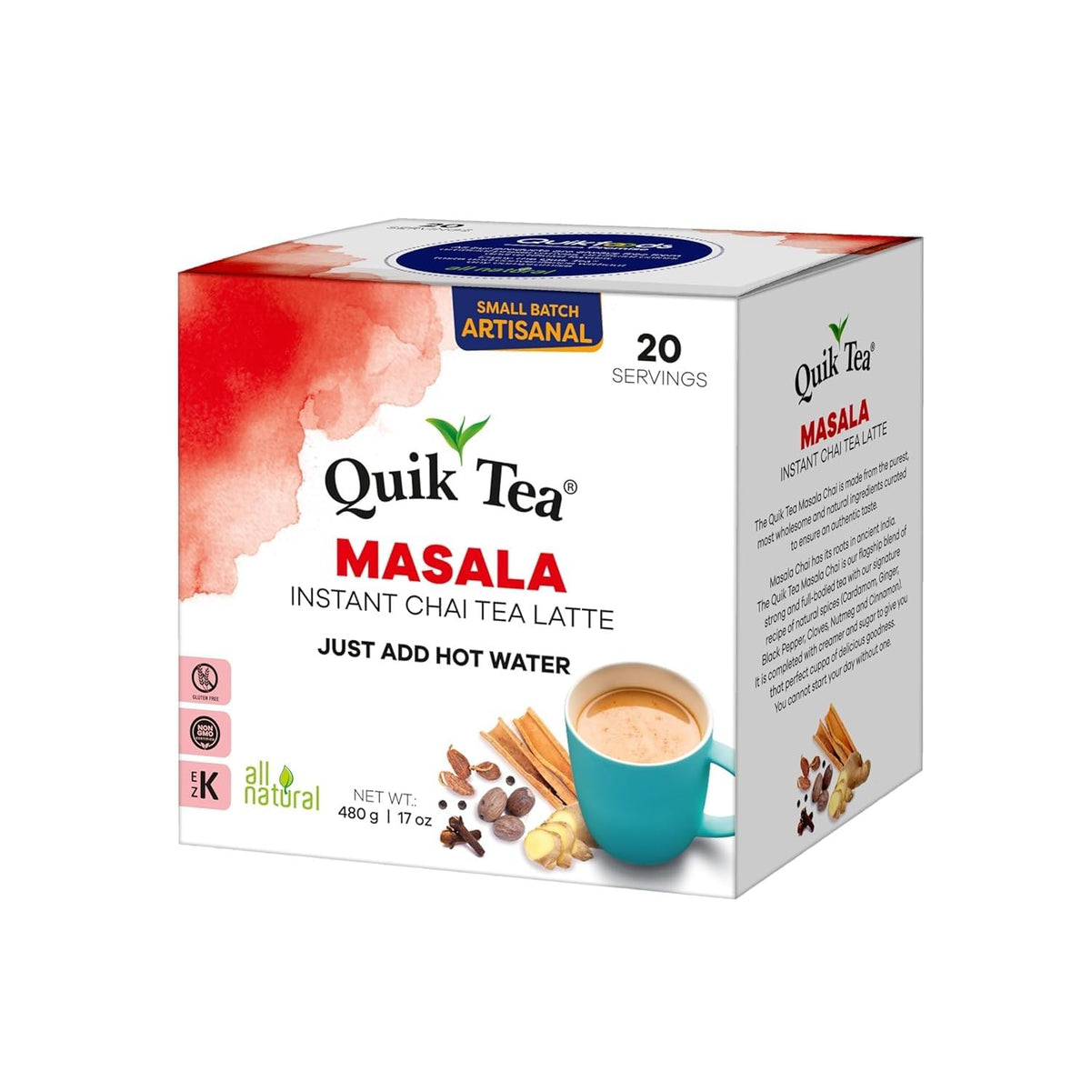 Quik Tea spices-cardamom-ginger-cinnamon close-up highlights fragrant masala for energizing mornings.