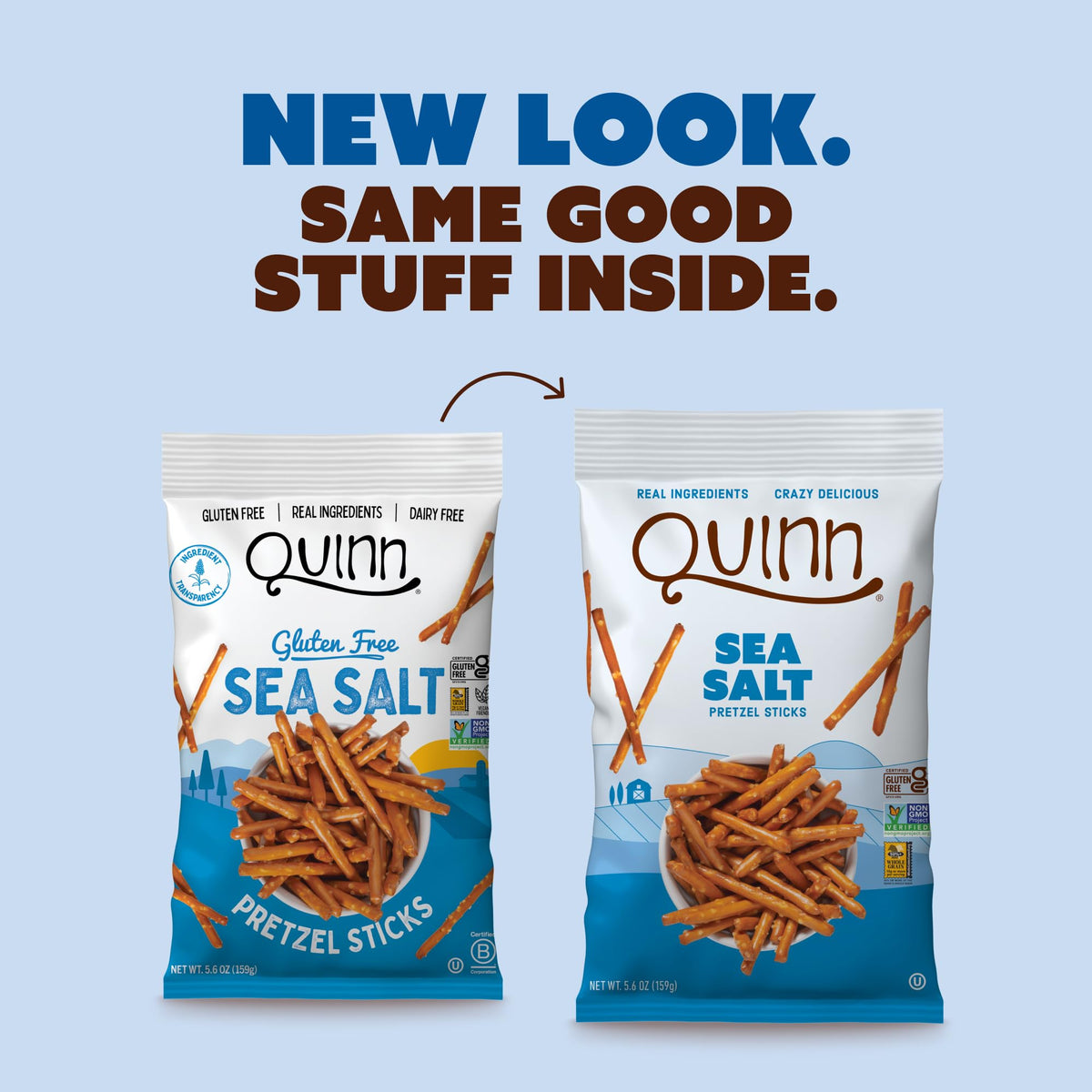 Quinn gluten-free pretzels crisp close-up highlighting salted crunch for snacking.