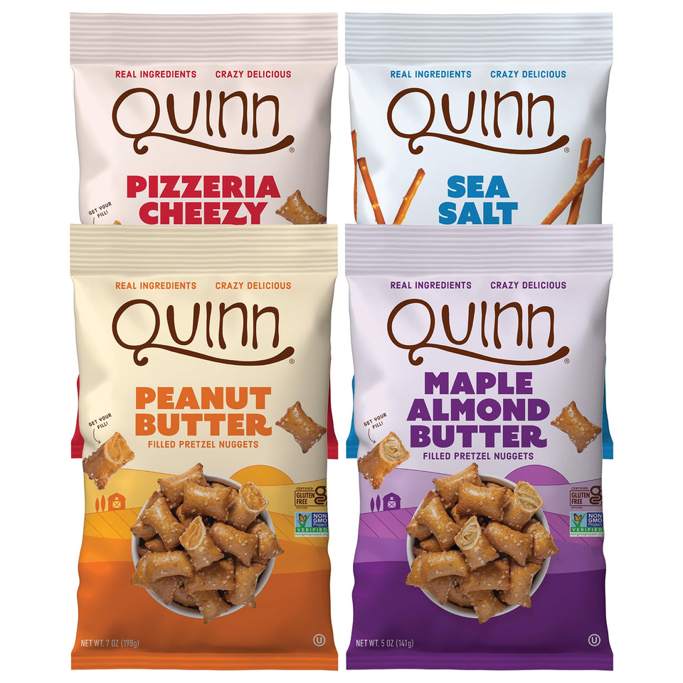 Quinn Pretzel Nuggets peanut butter flavor, a crunchy on-the-go snack option