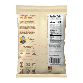 Quinn peanut butter filled pretzel sticks highlight gluten-free, dairy-free appeal.