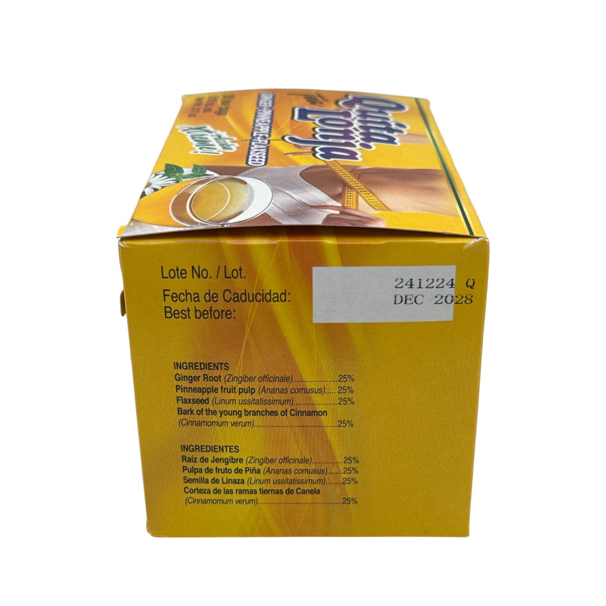 QUITA LONJA steaming cup captures fragrant aroma of ginger and pineapple in a soothing mug.