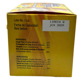 Quita Lonja Tea dried ginger pineapple ingredients label