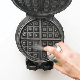 Quoc Viet Foods pandan waffle mix cooked waffles plated with toppings.