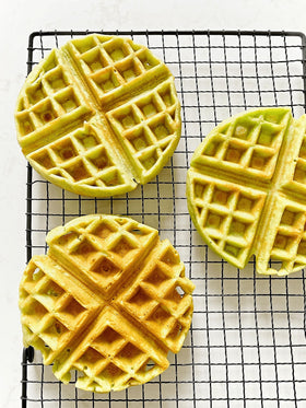 Quoc Viet Foods pandan waffle mix ingredients displayed for easy prep.