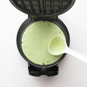 Quoc Viet Foods pandan waffle mix kitchen scene on the countertop.