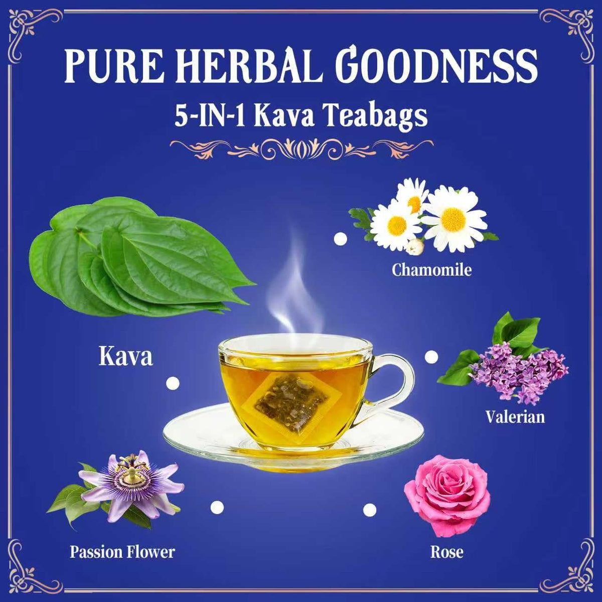 Quyetmonteas Kava Kava tea bags collection of 45 bags for a calming routine.